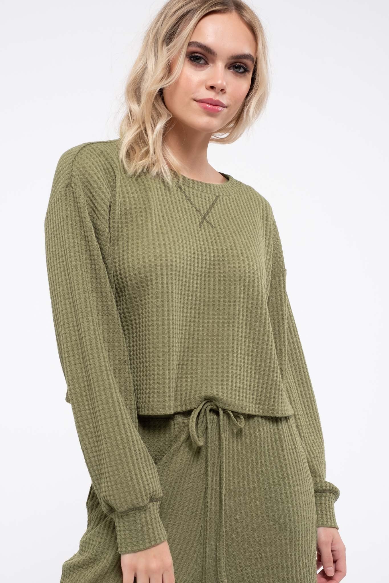 Cozy Waffle Knit Top
