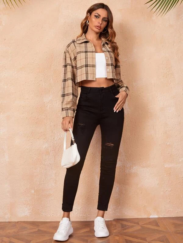 Serena Cropped Flannel - Ivy Bay