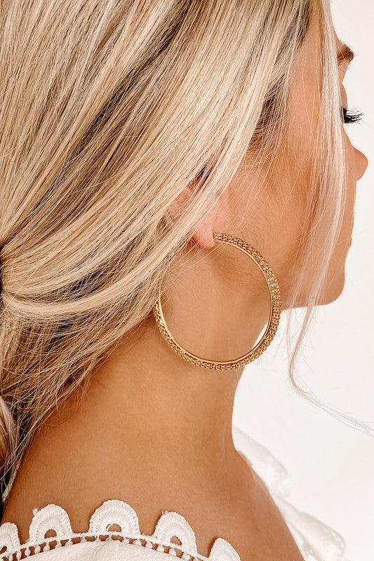 Textured Gold Hoops - Ivy Bay