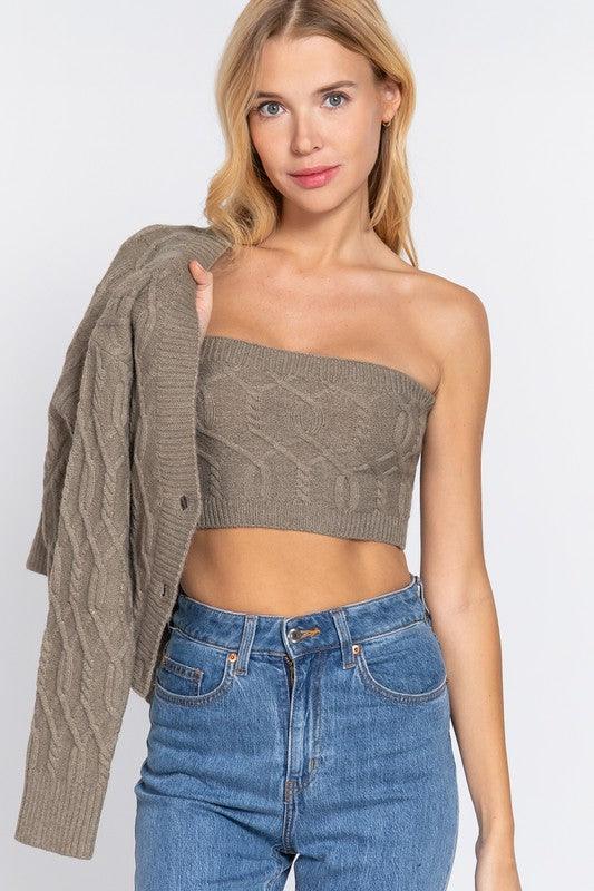 Penelope Sweater Cardigan and Tube Top Set - Ivy Bay