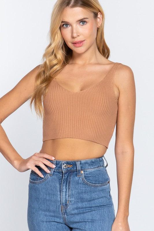 Autumn Lace Up Sweater Tank - Ivy Bay