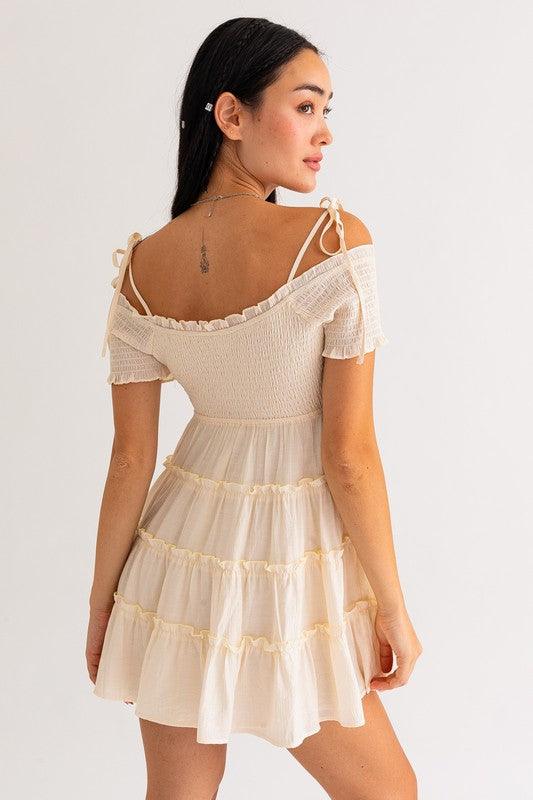 Aria Smocked Mini Dress - Ivy Bay